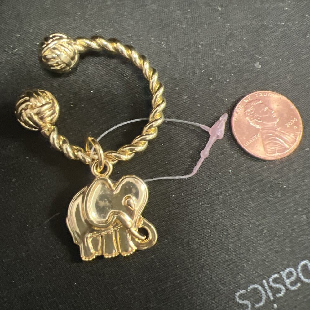 Lilly Pulitzer Gold Tone Elephant Charm Key ring New Unused